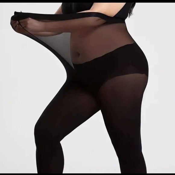 Plus Size Black Nylon Leggings - Picture 3 of 3